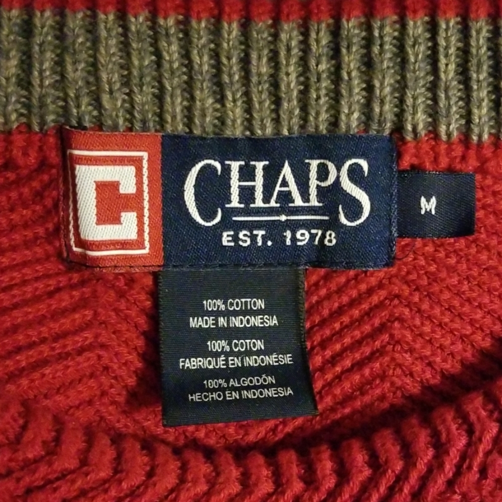 Chaps Men's Red Ribbed Sweater - Picture 4 of 6